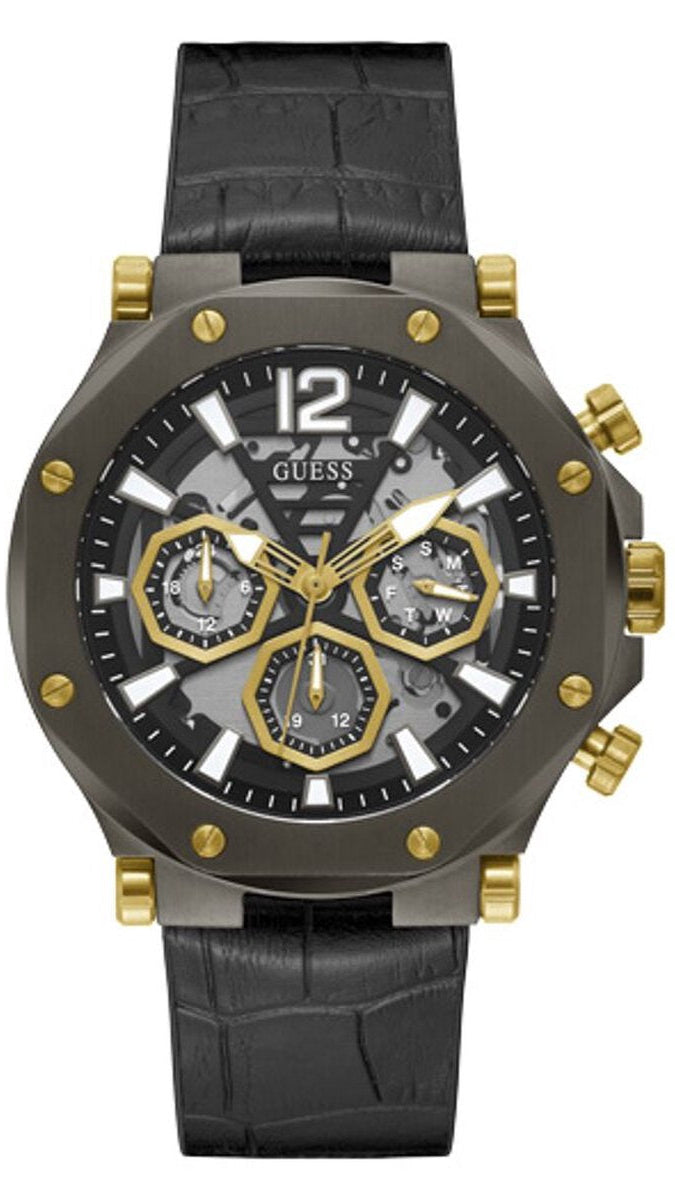  Shop Authentic Guess Edge Chronograph Black Dial Black Leather Strap Watch For Men - GW0492G1 - Luxxuri