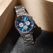  Shop Authentic Hugo Boss Pioneer Blue Dial Silver Steel Strap Watch for Men - 1513713 - Luxxuri