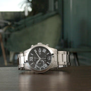  Shop Authentic Guess Atlas Chronograph Black Dial Silver Steel Strap Watch For Men - W0668G3 - Luxxuri