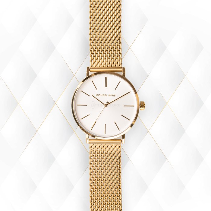  Shop Authentic Michael Kors Auden Three Hand White Dial Gold Mesh Strap Watch for Women - MK7150 - Luxxuri