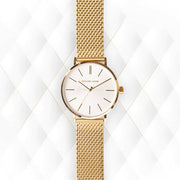  Shop Authentic Michael Kors Auden Three Hand White Dial Gold Mesh Strap Watch for Women - MK7150 - Luxxuri