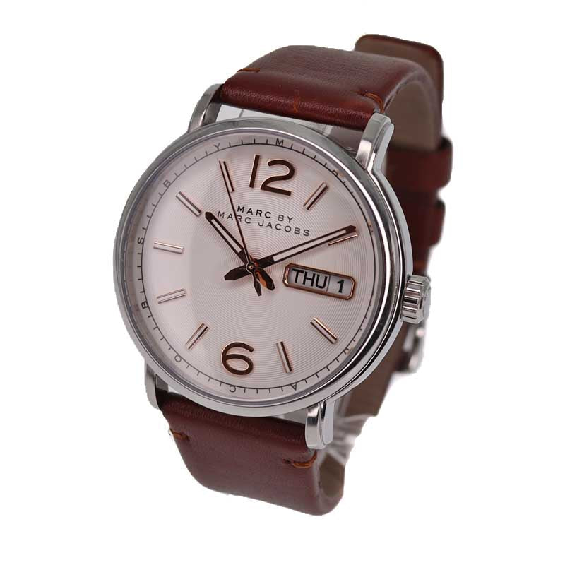  Shop Authentic Marc Jacobs Fergus White Dial Brown Leather Strap Watch for Men - MBM5080 - Luxxuri