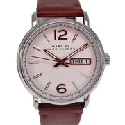  Shop Authentic Marc Jacobs Fergus White Dial Brown Leather Strap Watch for Men - MBM5080 - Luxxuri