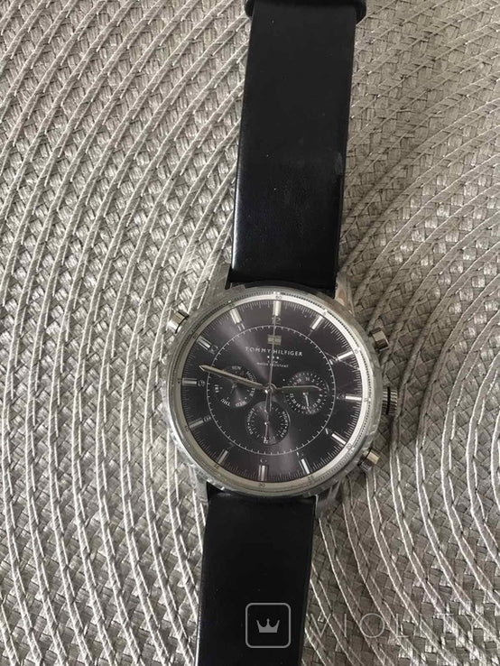  Shop Authentic Tommy Hilfiger Harrison Chronograph Black Dial Black Leather Strap Watch for Men - 1790875 - Luxxuri