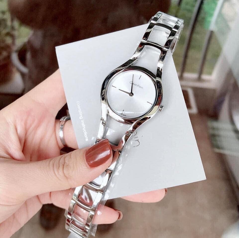  Shop Authentic Calvin Klein Class White Dial Silver Steel Strap Watch for Women - K6R23126 - Luxxuri