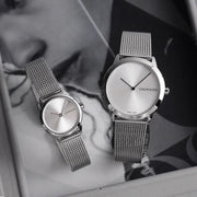  Shop Authentic Calvin Klein Minimal White Dial Silver Mesh Bracelet Watch for Women - K3M231Y6 - Luxxuri