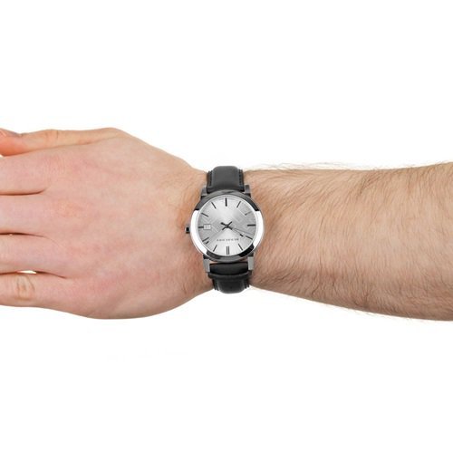  Shop Authentic Burberry The City White Dial Black Leather Strap Watch for Men - BU9008 - Luxxuri