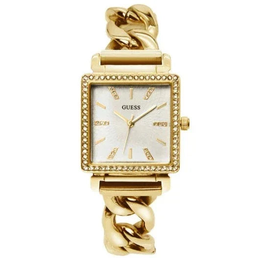  Shop Authentic Guess Vanity Diamonds Silver Dial Gold Steel Strap Watch for Women - W1030L2 - Luxxuri