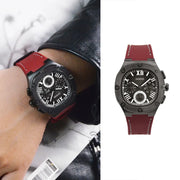  Shop Authentic Guess Headline Multifunction Grey Dial Burgundy Silicone Strap Watch For Men - GW0571G4 - Luxxuri