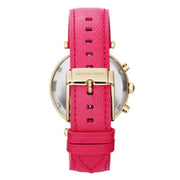 Shop Authentic Michael Kors Parker Chronograph White Dial Pink Leather Strap Watch for Women - MK2297 - Luxxuri