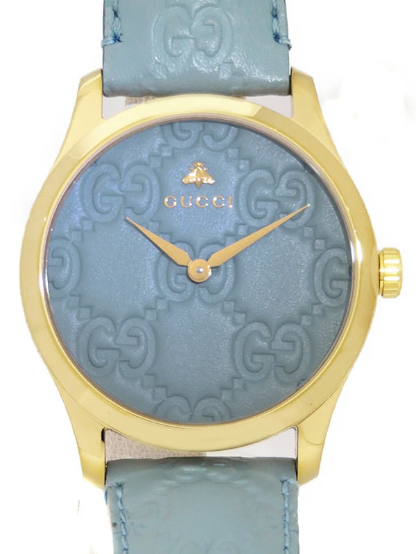  Shop Authentic Gucci G Timeless Quartz Blue Dial Blue Leather Strap Watch For Men - YA1264097 - Luxxuri