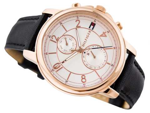  Shop Authentic Tommy Hilfiger Claudia White Dial Black Leather Strap Watch for Women - 1781817 - Luxxuri