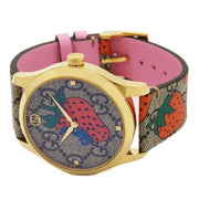 Shop Authentic Gucci G Timeless Brown Dial Brown Leather Strap Watch For Women - YA1264133 - Luxxuri