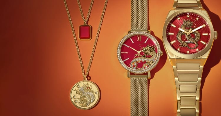  Shop Authentic Fossil Jacqueline Dragonsteel Limited Edition Red Dial Gold Mesh Strap Watch for Women - ES5316 - Luxxuri