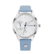  Shop Authentic Tommy Hilfiger Brooke Silver Dial Blue Leather Strap Watch for Women - 1782023 - Luxxuri