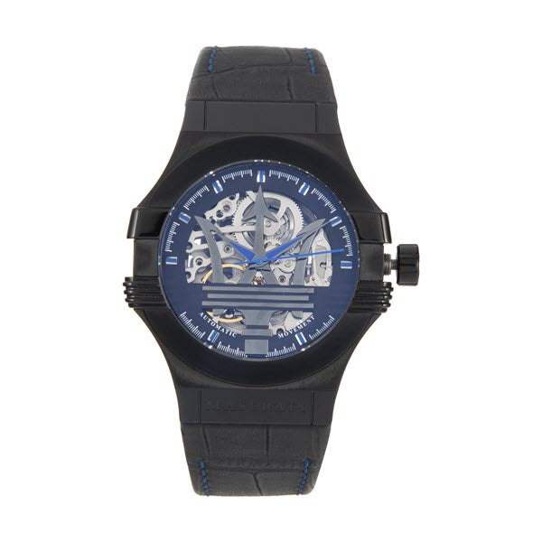  Shop Authentic Maserati Potenza Automatic Black Dial Black Leather Strap Watch For Men - R8821108009 - Luxxuri