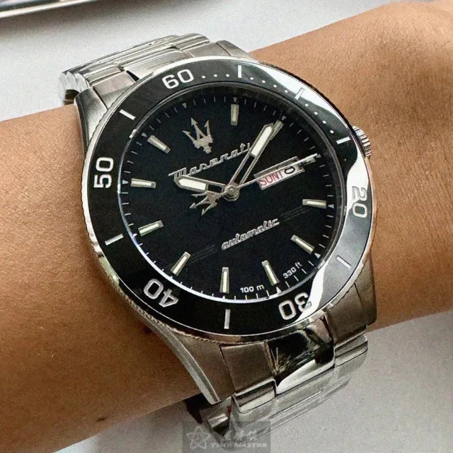  Shop Authentic Maserati Competizione Automatic Black Dial Silver Steel Strap Watch For Men - R8823100002 - Luxxuri