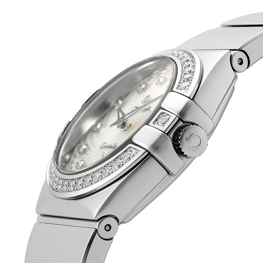  Shop Authentic Omega Constellation Quartz Diamonds Silver Dial Silver Steel Strap Watch for Women - 123.15.27.60.55.004 - Luxxuri