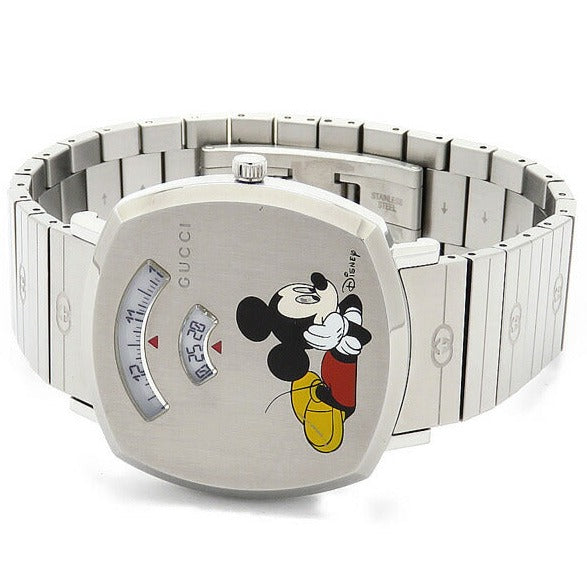  Shop Authentic Gucci Grip x Disney Quartz Silver Dial Silver Steel Strap Unisex Watch - YA157419 - Luxxuri