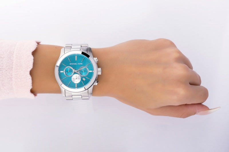  Shop Authentic Michael Kors Runway Quartz Blue Dial Silver Steel Strap Watch For Women - MK5953 - Luxxuri