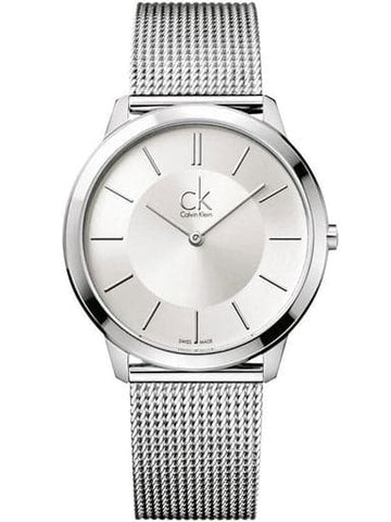  Shop Authentic Calvin Klein Minimal Silver Dial Silver Mesh Bracelet Watch for Men - K3M21126 - Luxxuri
