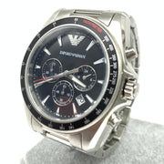  Shop Authentic Emporio Armani Sigma Chronograph Black Dial Silver Steel Strap Watch For Men - AR6098 - Luxxuri