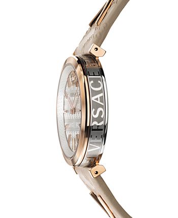  Shop Authentic Versace V-Twist White Dial White Leather Strap Watch for Women - VELS00419 - Luxxuri