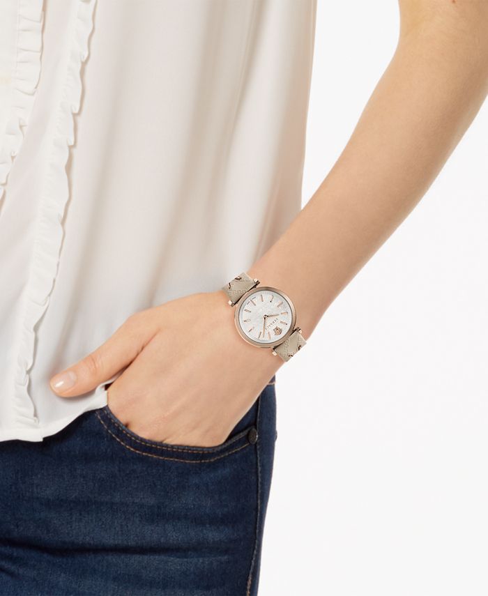  Shop Authentic Versace V-Twist White Dial White Leather Strap Watch for Women - VELS00419 - Luxxuri