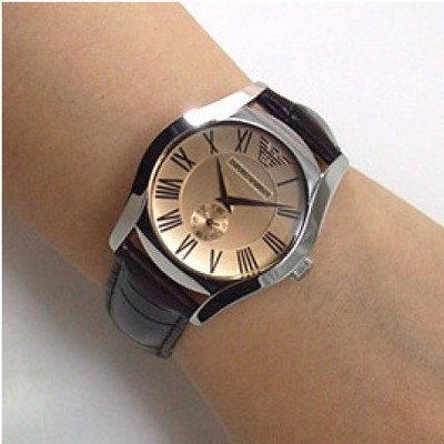  Shop Authentic Emporio Armani Classic Quartz Beige Dial Brown Leather Strap Watch For Men - AR0646 - Luxxuri