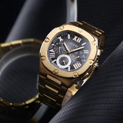  Shop Authentic Guess Headliner Multifunction Black Dial Gold Steel Strap Watch For Men - GW0572G2 - Luxxuri