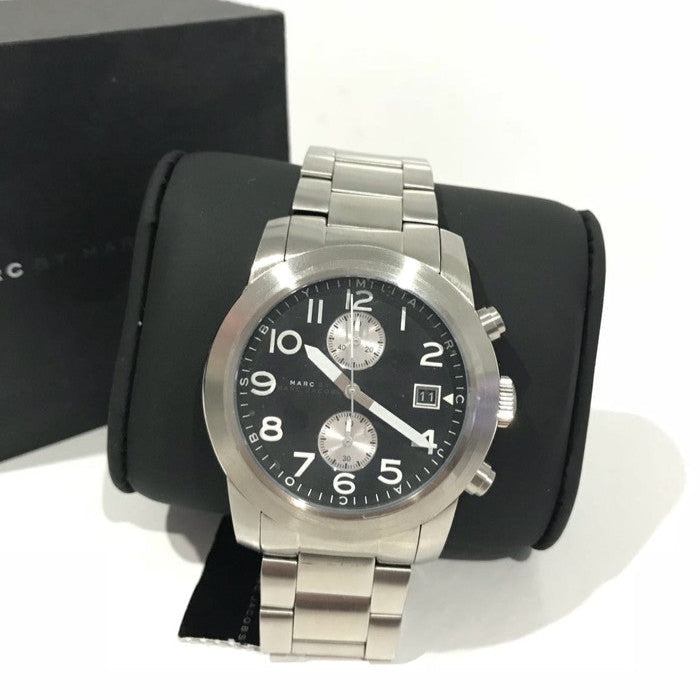  Shop Authentic Marc Jacobs Larry Chronograph Black Dial Silver Steel Strap Watch for Men - MBM5050 - Luxxuri