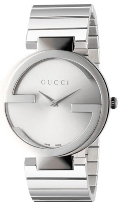  Shop Authentic Gucci G Interlocking Silver Dial Silver Steel Strap Watch For Women - YA133308 - Luxxuri