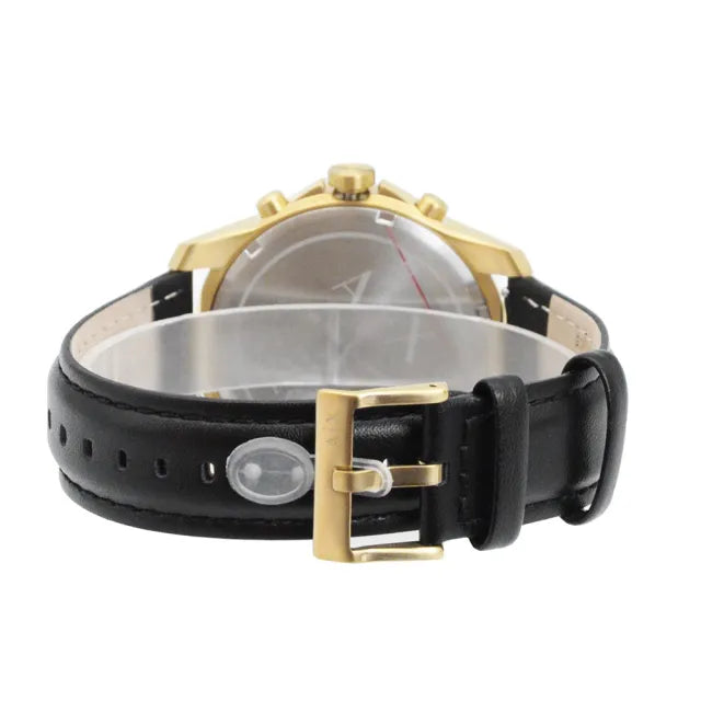  Shop Authentic Armani Exchange Outerbanks Chronograph Black Dial Black Leather Strap Watch For Men - AX7133 - Luxxuri