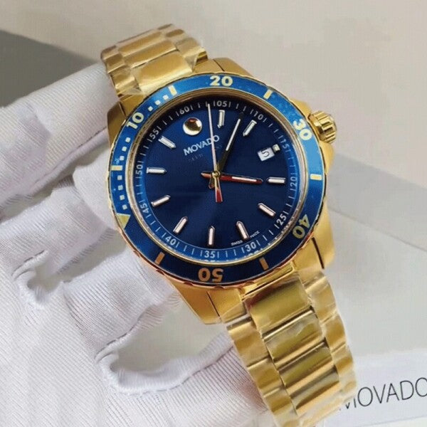  Shop Authentic Movado Series 800 Blue Dial Gold Steel Strap Watch For Men - 2600144 - Luxxuri