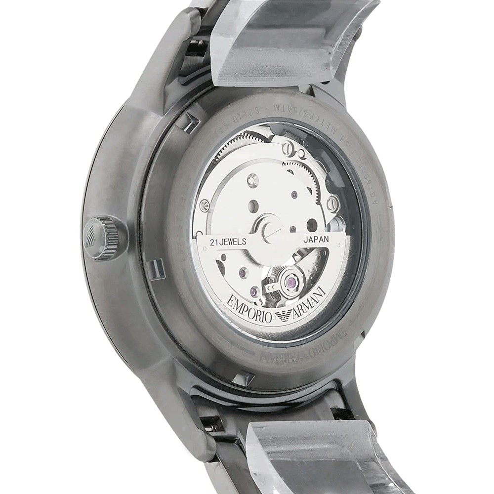  Shop Authentic Emporio Armani Renato Automatic Blue Dial Grey Steel Strap Watch For Men - AR60056 - Luxxuri