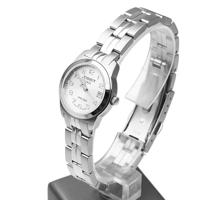  Shop Authentic Tissot T Classic PR100 Watch Ladies White Dial Stainless Steel For Women - T049.210.11.017.00 - Luxxuri