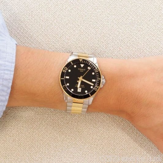  Shop Authentic Tissot Seastar 1000 Black Dial Two Tone Steel Strap Watch for Women - T120.210.22.051.00 - Luxxuri