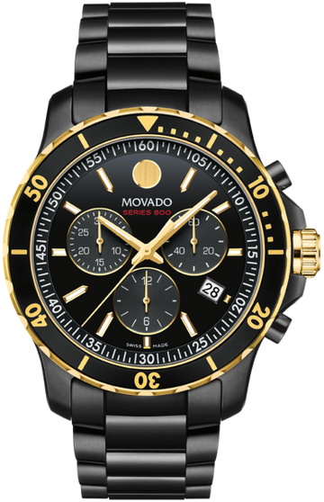  Shop Authentic Movado Series 800 Chronograph Black Dial Black Steel Strap Watch For Men - 2600180 - Luxxuri