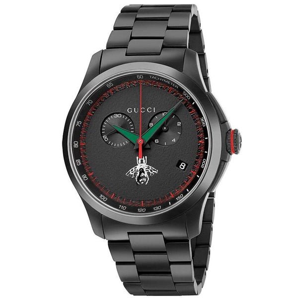  Shop Authentic Gucci G-Timeless Chronograph Black Dial Black Steel Strap Watch For Men - YA126269 - Luxxuri