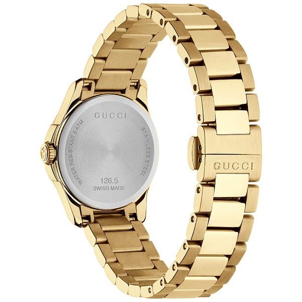  Shop Authentic Gucci G Timeless Gold Dial Gold Steel Strap Watch For Women - YA126553 - Luxxuri