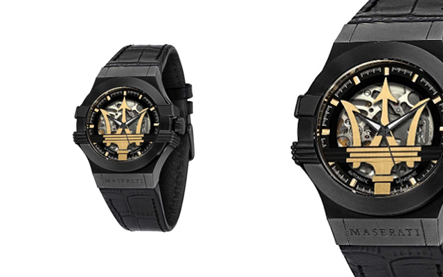  Shop Authentic Maserati Potenza Skeleton Limited Edition Black Dial Black Leather Strap Watch For Men - R8821108027 - Luxxuri