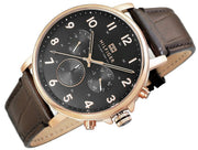  Shop Authentic Tommy Hilfiger Daniel Black Dial Brown Leather Strap Watch for Men - 1710379 - Luxxuri