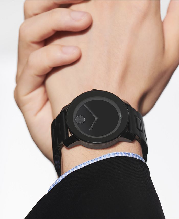  Shop Authentic Movado Bold Black Dial Black Steel Strap Watch For Men - 3600047 - Luxxuri