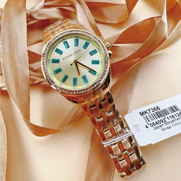  Shop Authentic Michael Kors Mini Pilot Quartz Gold Dial Gold Steel Strap Watch For Women - MK7366 - Luxxuri