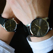  Shop Authentic Calvin Klein City Black Dial Black Leather Strap Watch For Women - K2G23107 - Luxxuri