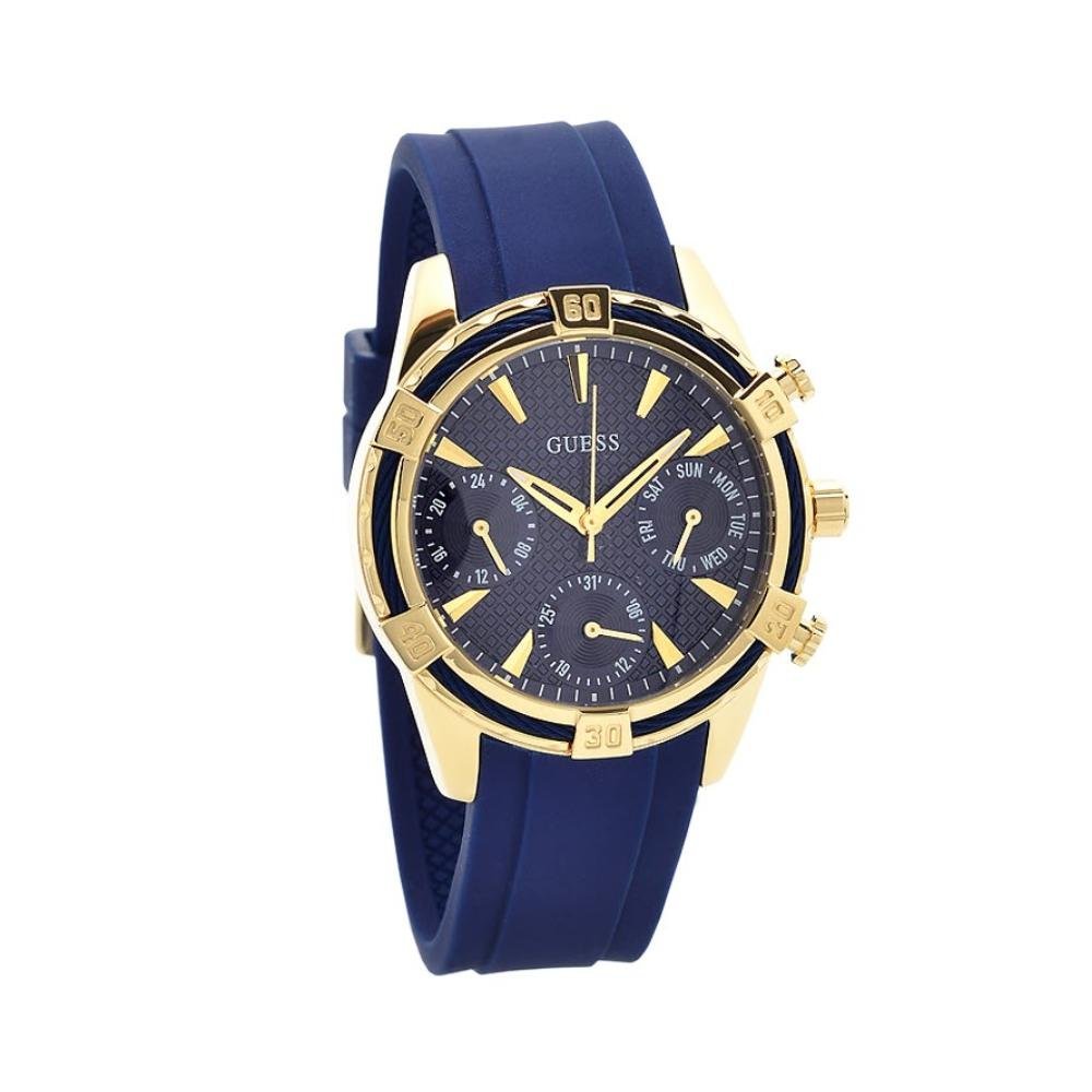  Shop Authentic Guess Catalina Blue Gold Tone Blue Silicone Strap Watch For Women - W0562L2 - Luxxuri