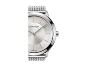  Shop Authentic Calvin Klein Minimal White Dial Silver Mesh Bracelet Watch for Men - K3M22126 - Luxxuri