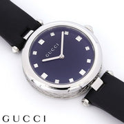  Shop Authentic Gucci Diamantissima Diamonds Black Dial Black Leather Strap Watch For Women - YA141403 - Luxxuri