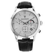  Shop Authentic Maserati Ricordo Silver Dial Black Leather Strap Watch For Men - R8871633001 - Luxxuri