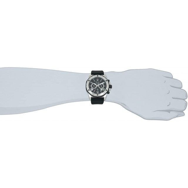  Shop Authentic Bulova Marine Star Chronograph Black Dial Black Rubber Strap Watch for Men - 98B127 - Luxxuri